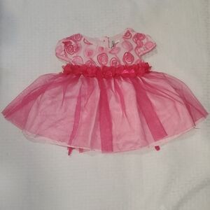 Sweet Heart Rose Pink Floral Tulle Party Dress Size 12M